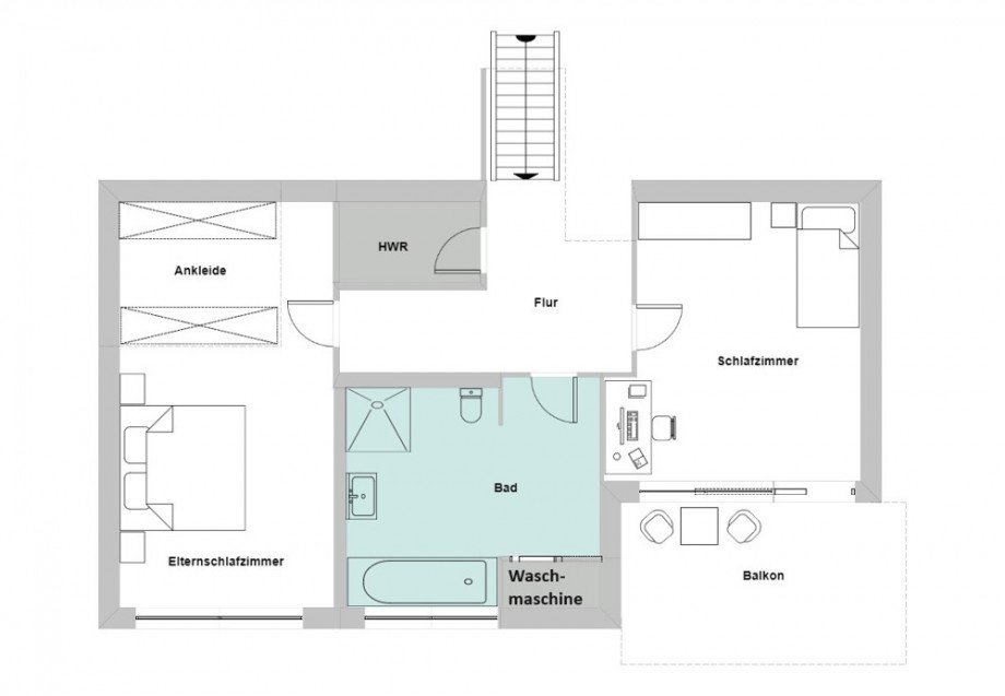 Grundriss 1. Obergeschoss. Obergeschoss Erdgeschosswohnung R�srath