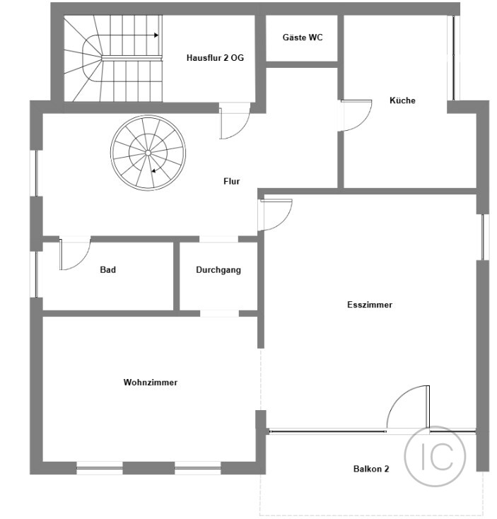 Grundriss 2 OG Maisonettewohnung K�ln / Klettenberg