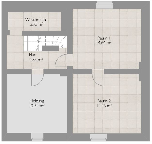 Kellgeschoss Doppelhaush�lfte K�ln / Poll