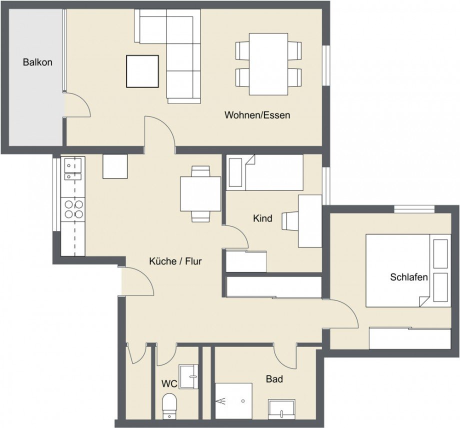 Grundriss Etagenwohnung K�ln-Pesch