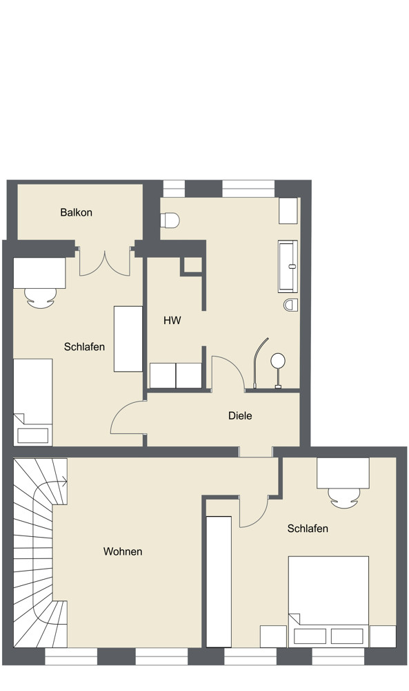 1. Obergeschoss Maisonettewohnung K�ln