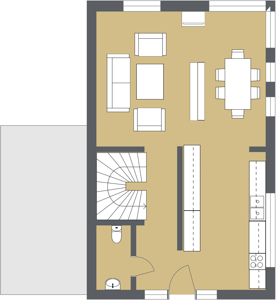 Projektiertes Erdgeschoss Grundst�ck K�ln / Poll