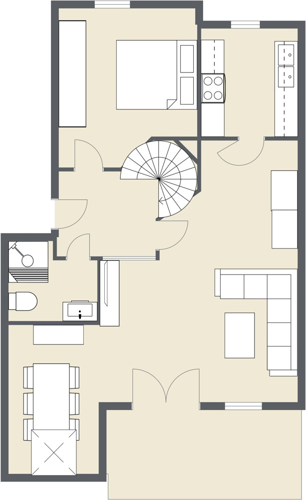 Grundriss 1.OG Etagenwohnung K�ln