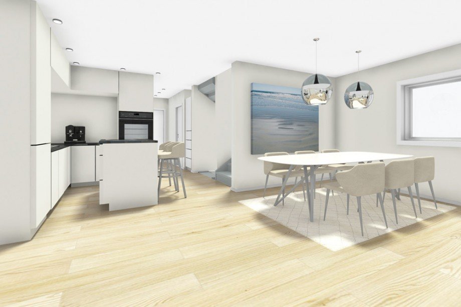 K�che und Esszimmer - Gestaltung Maisonettewohnung K�ln