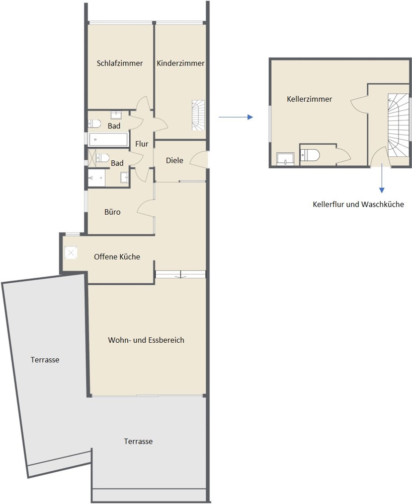 Grundriss Etagenwohnung Bergisch Gladbach / Katterbach