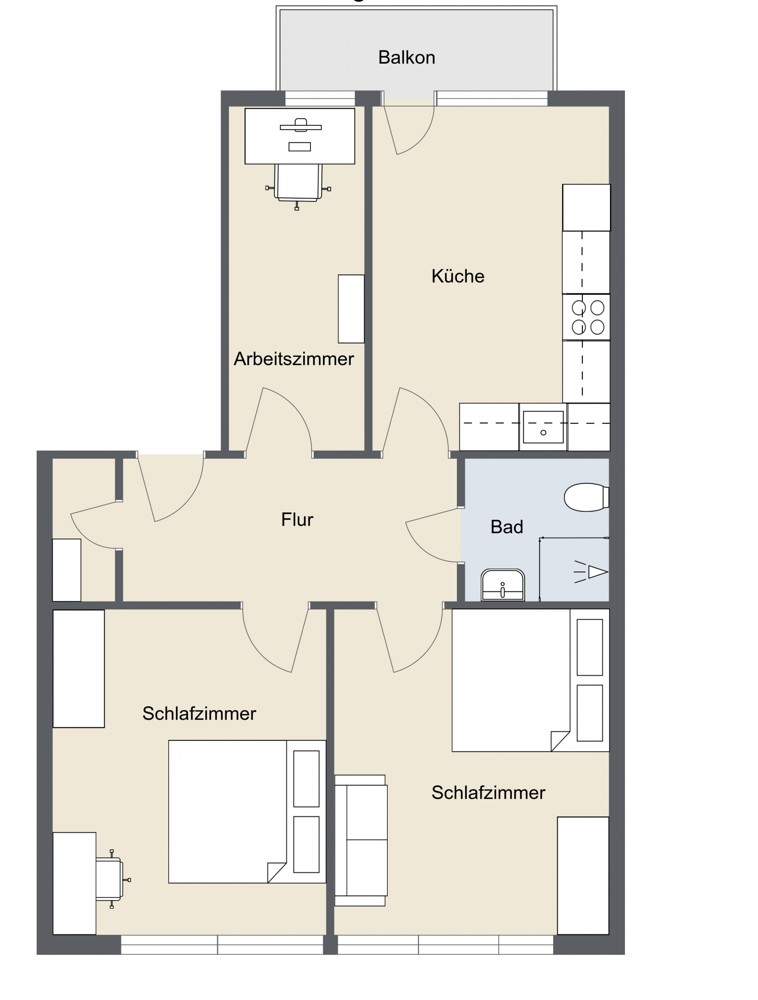 Grundriss Etagenwohnung K�ln / Altstadt Nord