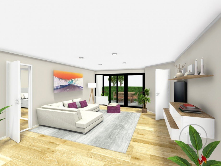 Wohnzimmer Einrichtungsbeispiel Etagenwohnung K�ln / Junkersdorf