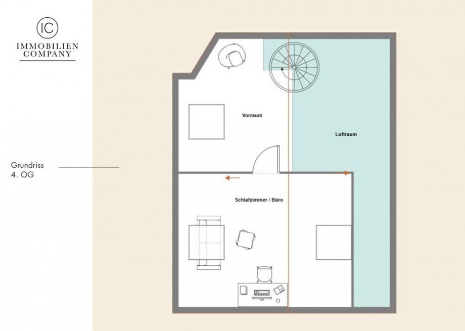Grundriss 4.OG Maisonettewohnung Bonn / R�ttgen