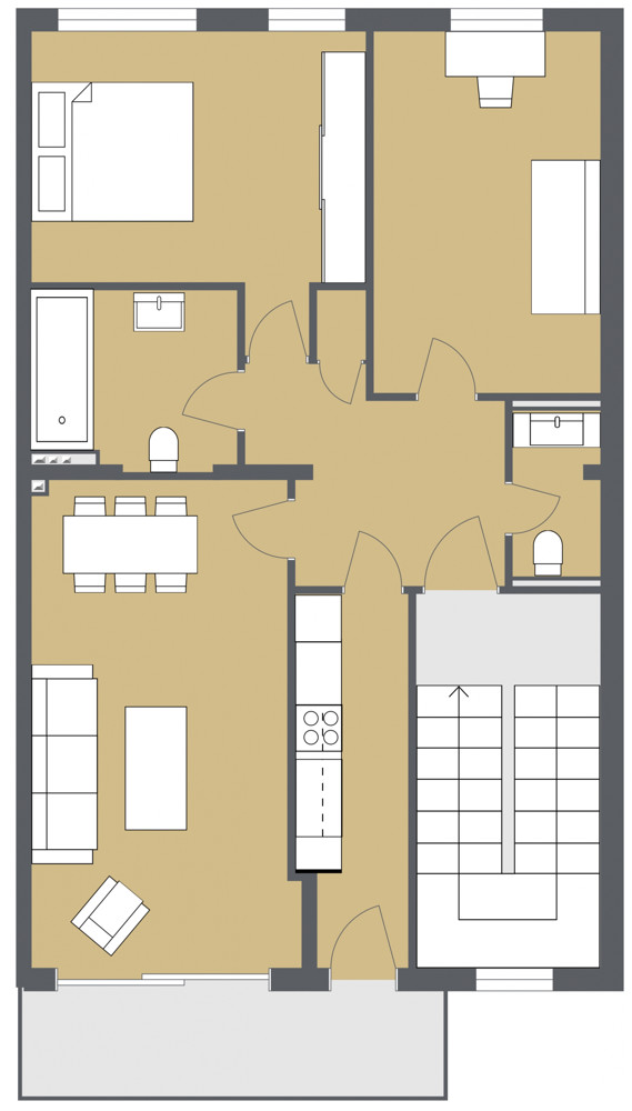 Grundriss Etagenwohnung K�ln / Lindenthal