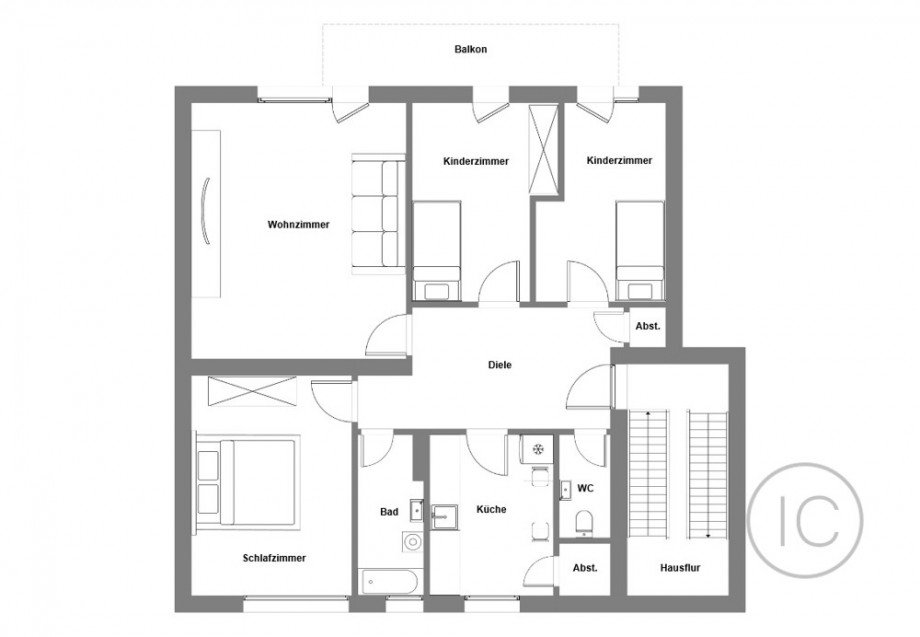 Grundriss 4 Zimmer Option Etagenwohnung K�ln