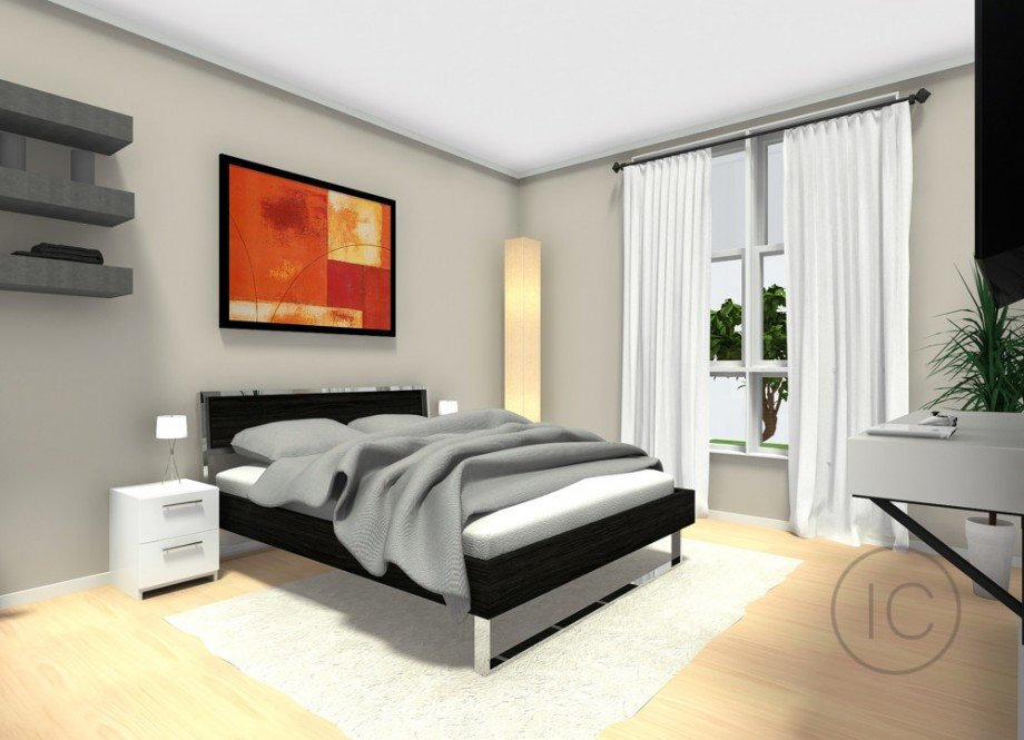 Einrichtungsbeispiel Schlafzimmer Etagenwohnung K�ln