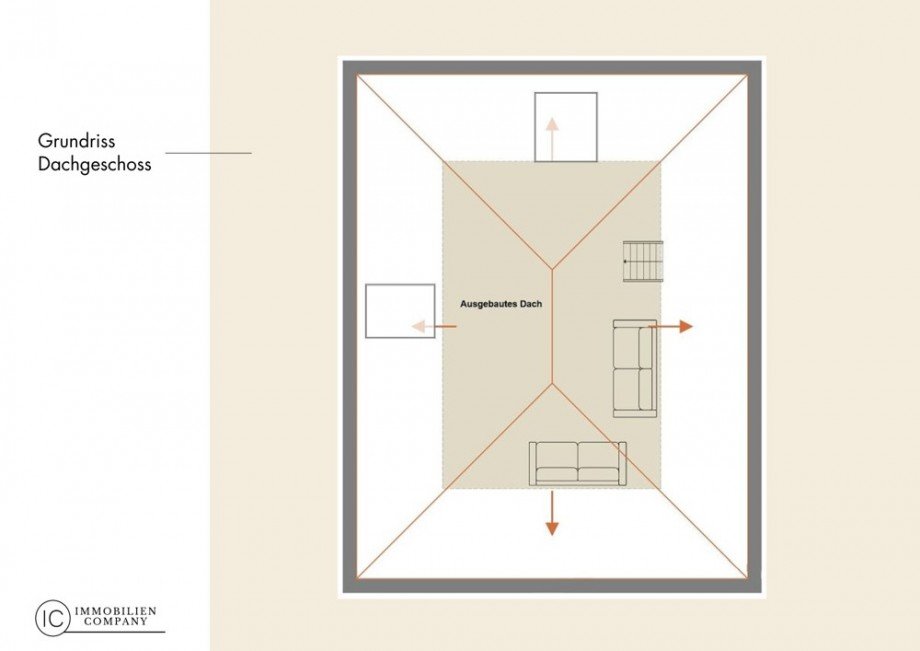 Grundriss o DG Einfamilienhaus Bergisch Gladbach