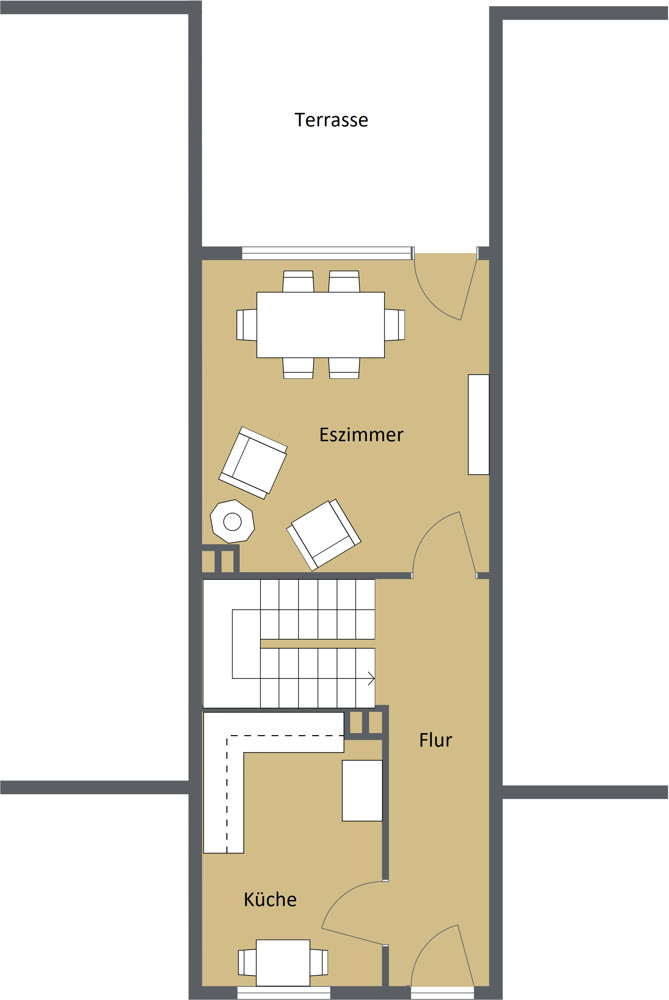 Erdgeschoss Reihenmittelhaus K�ln / Lindenthal