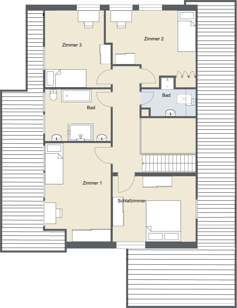 Obergeschoss_1 Einfamilienhaus K�ln / Lindenthal