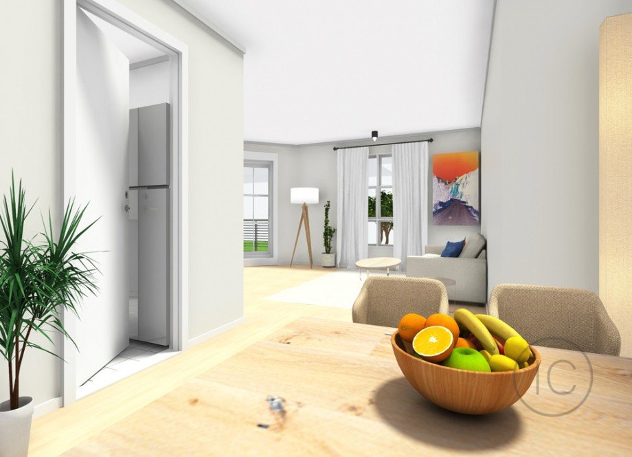 Einrichtungsbeispiel Wohnzimmer Etagenwohnung K�ln