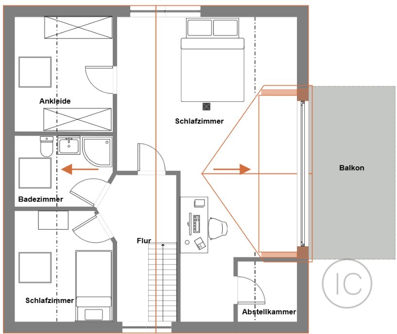 Grundriss Obergeschoss Einfamilienhaus Kerpen