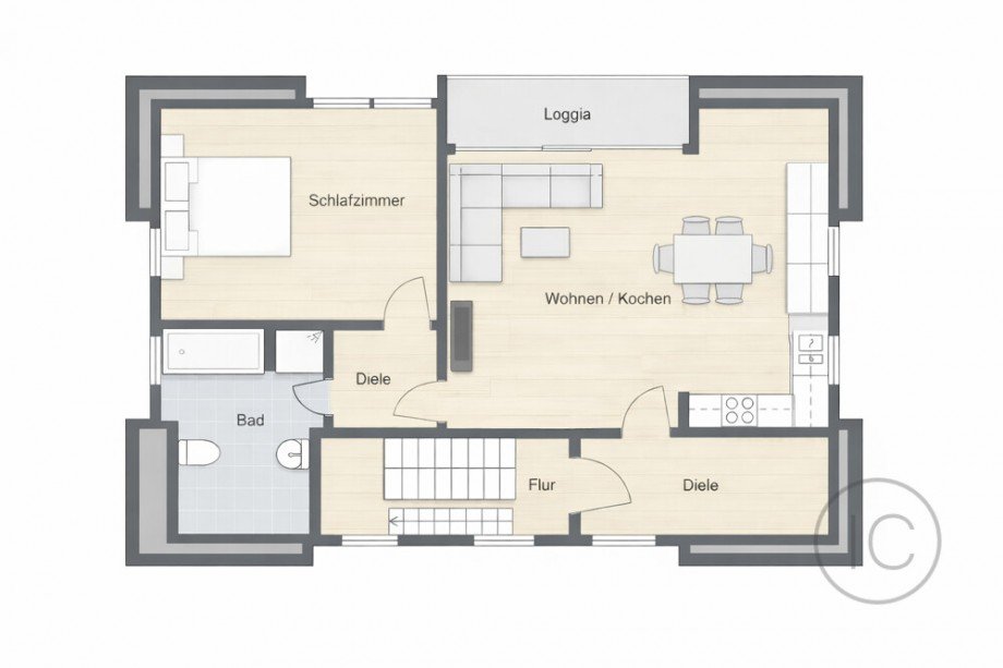 Grundriss Dachgeschosswohnung Bergisch Gladbach / Refrath