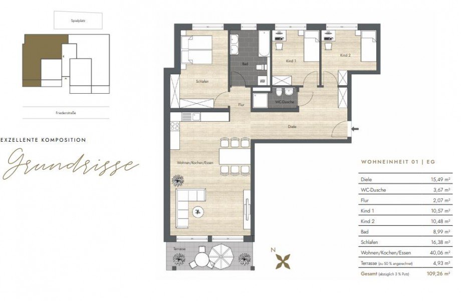 Grundiriss Erdgeschosswohnung Bonn