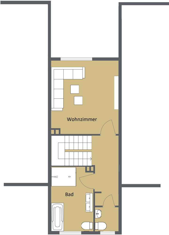Obergeschoss Reihenmittelhaus K�ln / Lindenthal