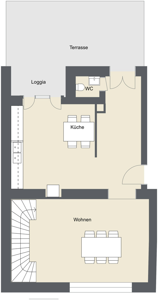 Erdgeschoss Maisonettewohnung K�ln