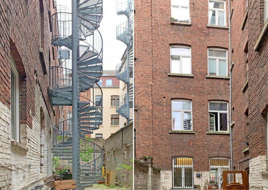 Ansicht Hof und Brandschutztreppe Mehrfamilienhaus K�ln