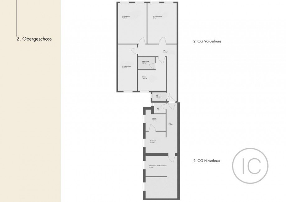 Grundriss 2. OG Mehrfamilienhaus K�ln