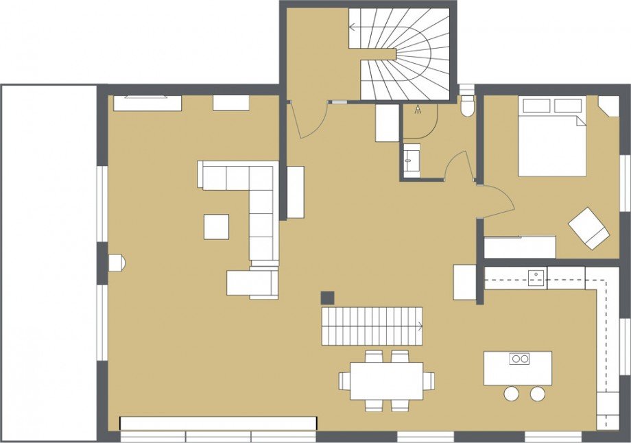 Grundriss Ebene 1 Maisonettewohnung Bergisch Gladbach-Katterbach
