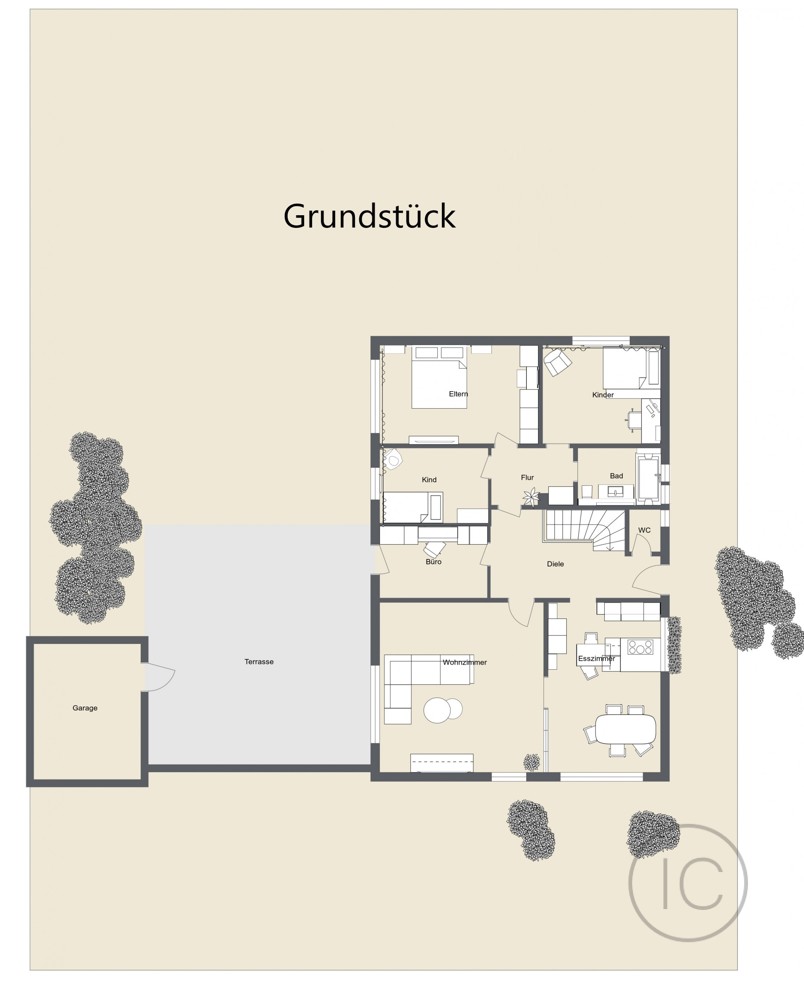 Grundriss Grundst�ck Bungalow Dormagen