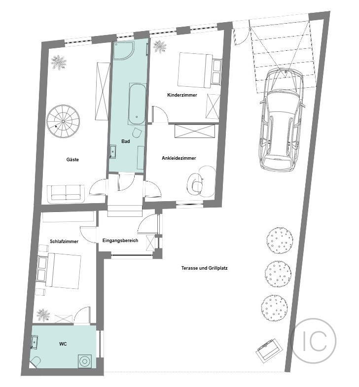 Grundriss Erdgeschoss (7) Reihenmittelhaus Frechen