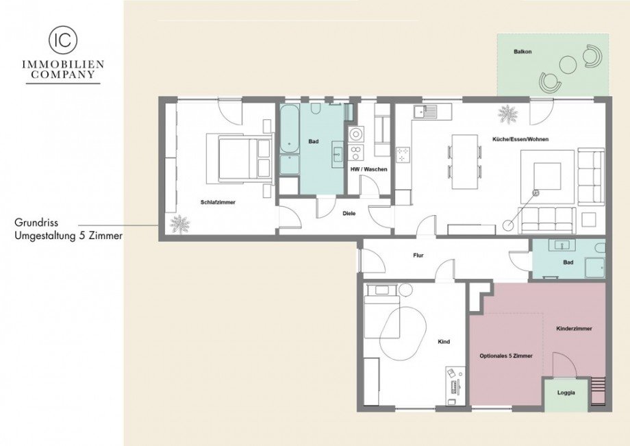 Grundriss Option 5. Zimmer Etagenwohnung K�ln