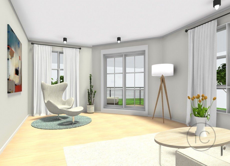 Einrichtungsbeispiel Wohnzimmer Etagenwohnung K�ln