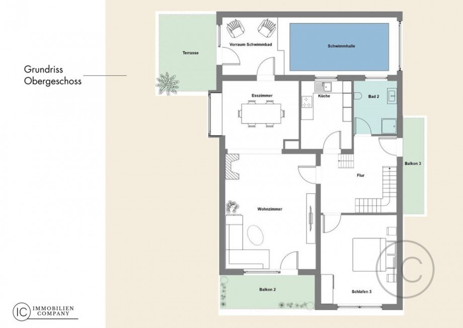 Grundriss o 1. OG Einfamilienhaus Bergisch Gladbach