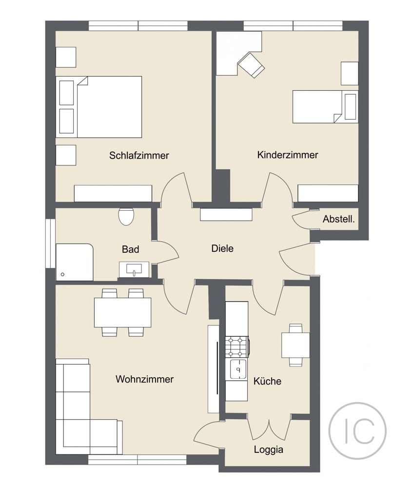 Grundriss Erdgeschosswohnung K�ln / Junkersdorf