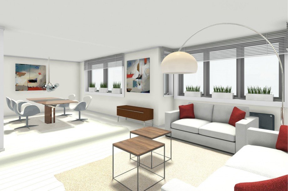 Wohnzimmer - Gestaltung Etagenwohnung K�ln