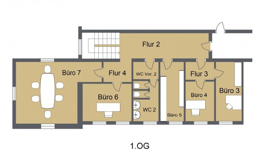 Grundriss_1.OG B�rofl�che K�ln / Junkersdorf