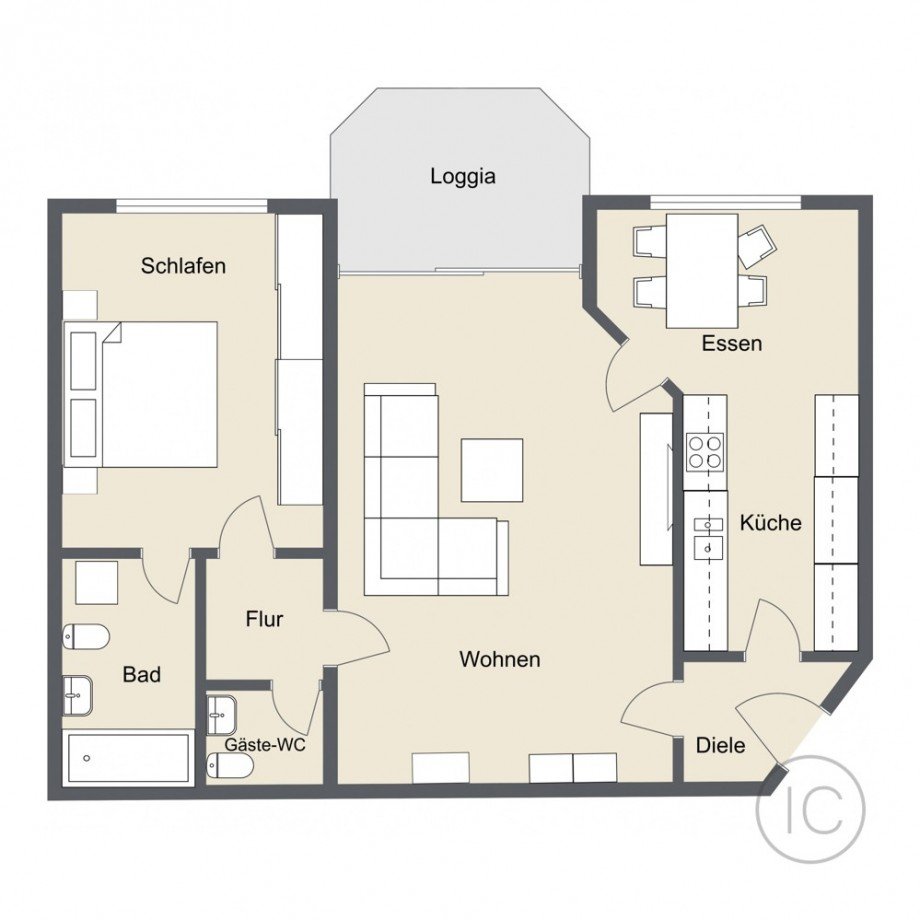 Grundriss Etagenwohnung K�ln / Junkersdorf